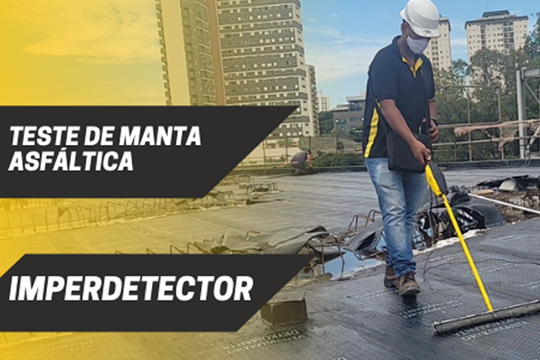 Teste eletrostático em manta asfáltica